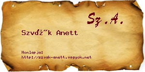Szvák Anett névjegykártya