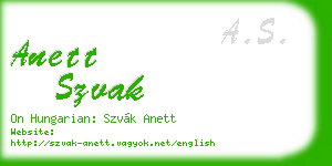 anett szvak business card